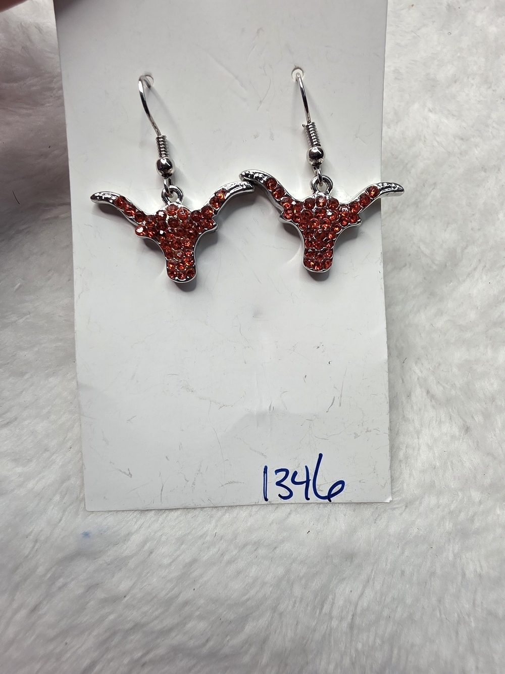 Oramge Longhorn Drop Earrings